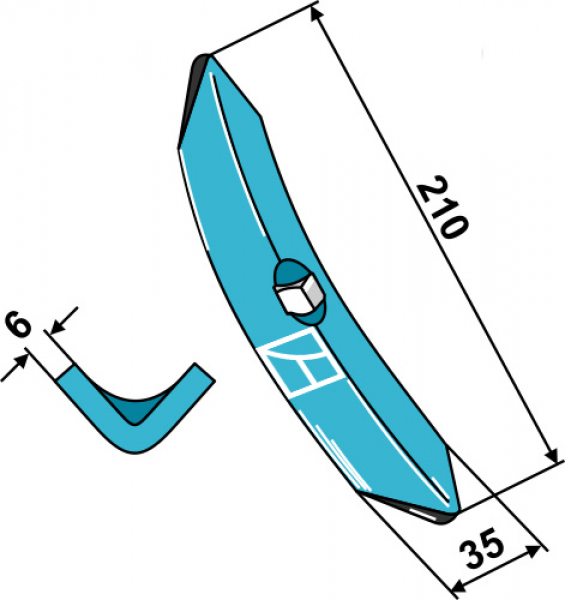 Satz mit 25 Schare 210 mm lang inkl. Schrauben M10x45